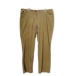 Crazy Horse Liz Claiborne Pants Women 18 Tan Corduroy 5 pocket Straight Vintage